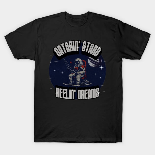 Astronaut Fishing In Space T-Shirt by Norse Magic